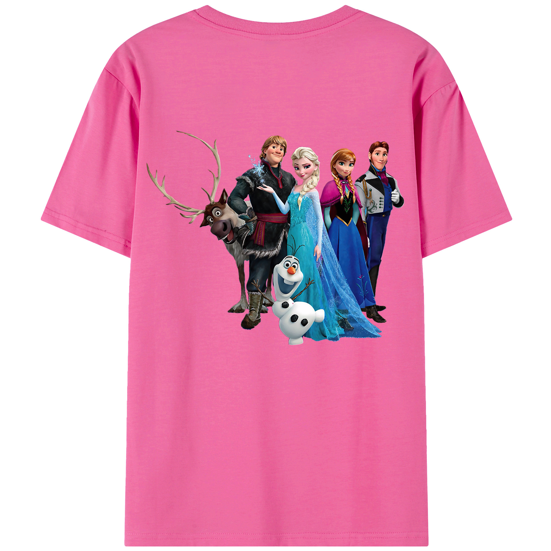 （画像用） アナと雪の女王 アンナ エルサ Frozen Anna Elsa レディース半袖Tシャツ(バックプリント)